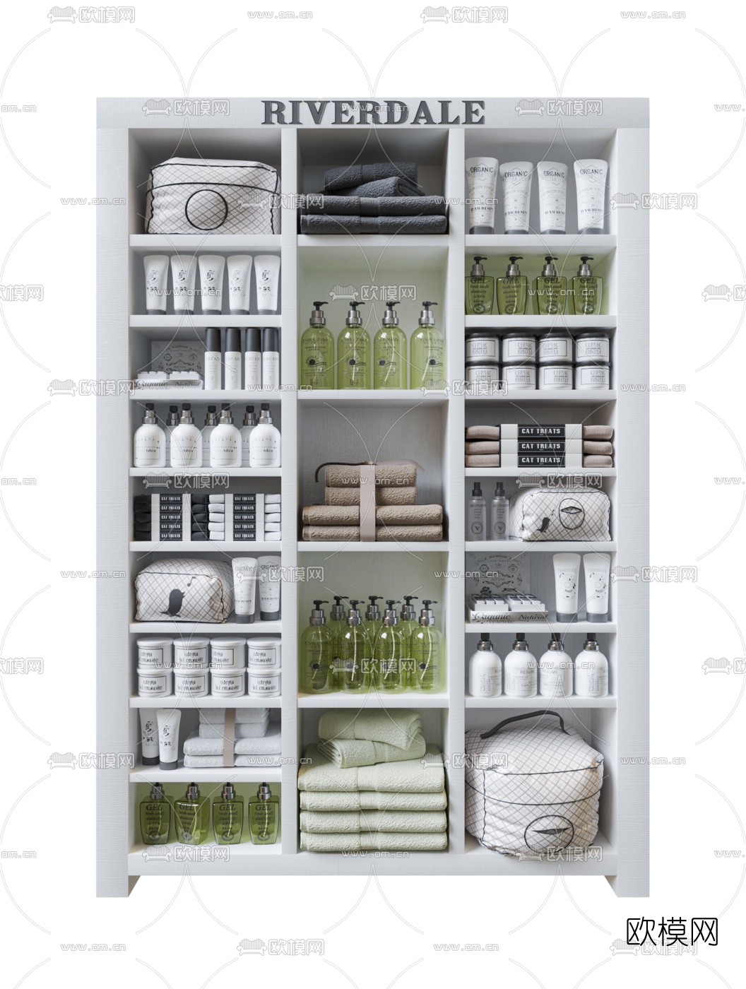 现代护肤品展示柜3d模型下载