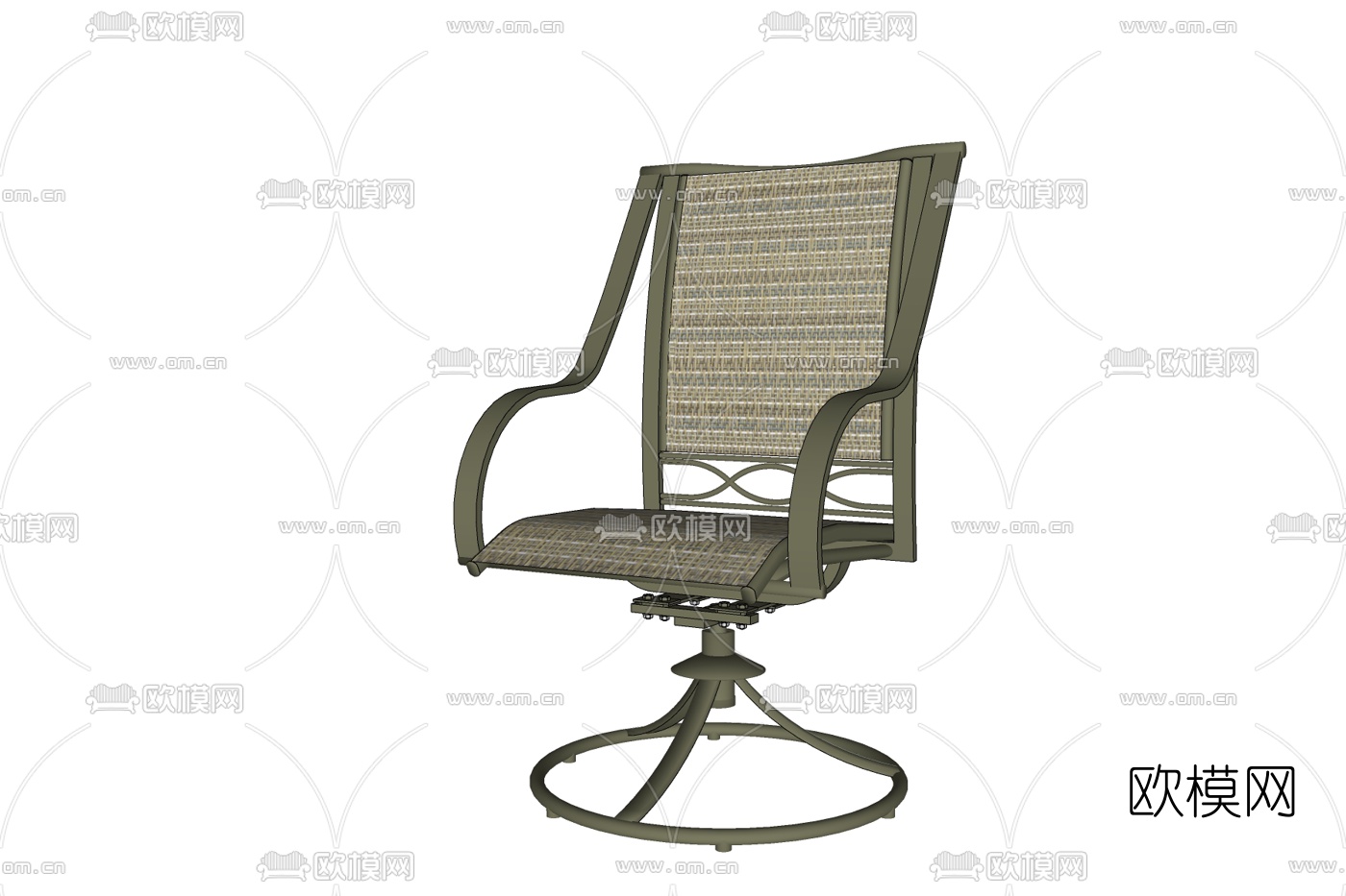 简欧铁艺休闲椅免费su模型下载