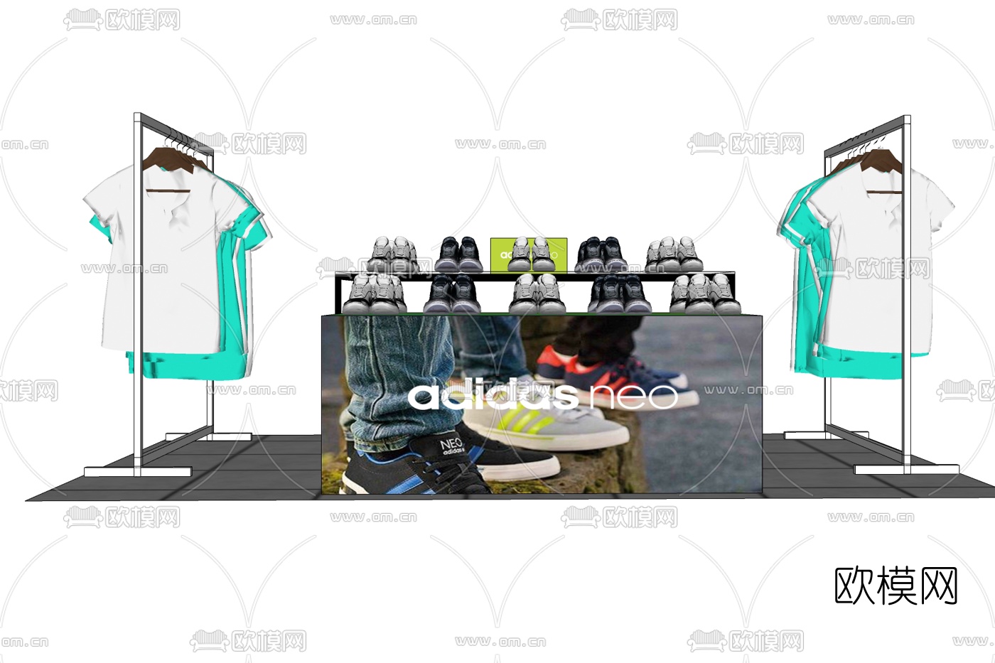 现代商品展示柜免费su模型下载