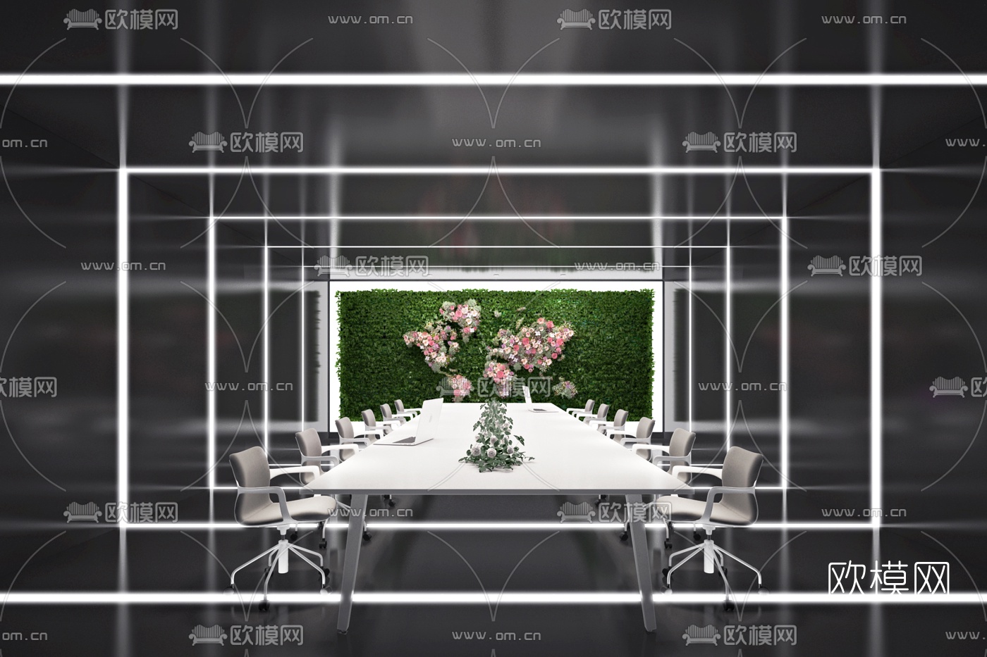 现代会议室3d模型