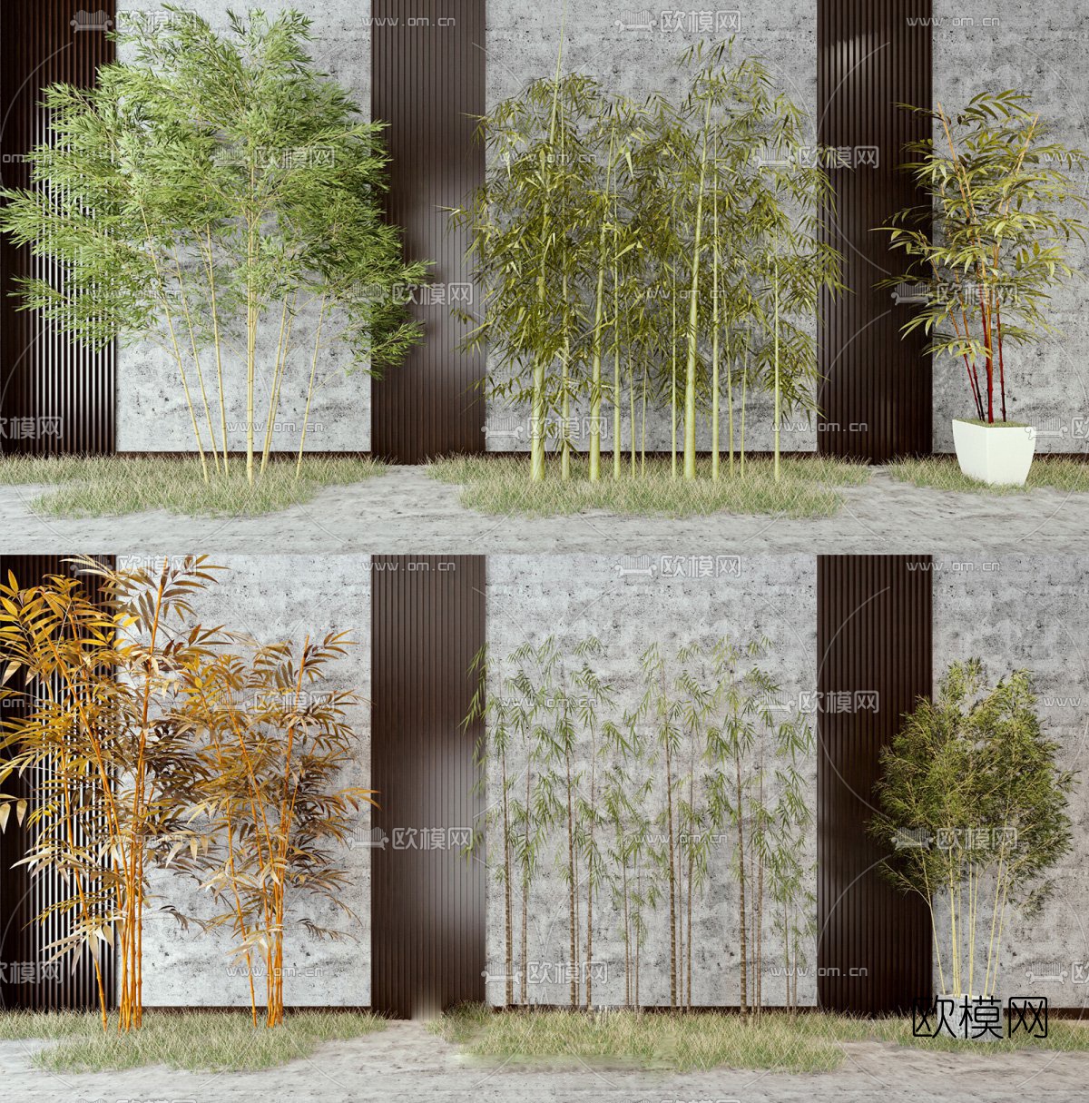 现代植物竹子3d模型下载