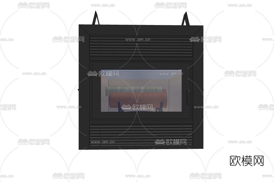 现代玻璃壁炉免费su模型下载