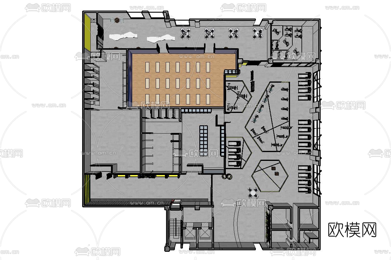 工业风健身房su模型下载（渲染图6）