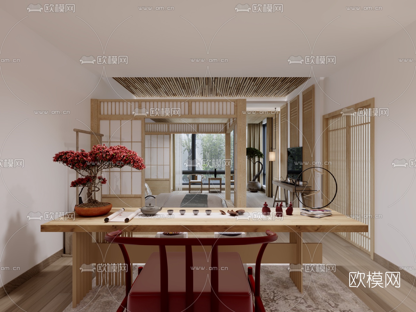 日式卧室主人房3d模型