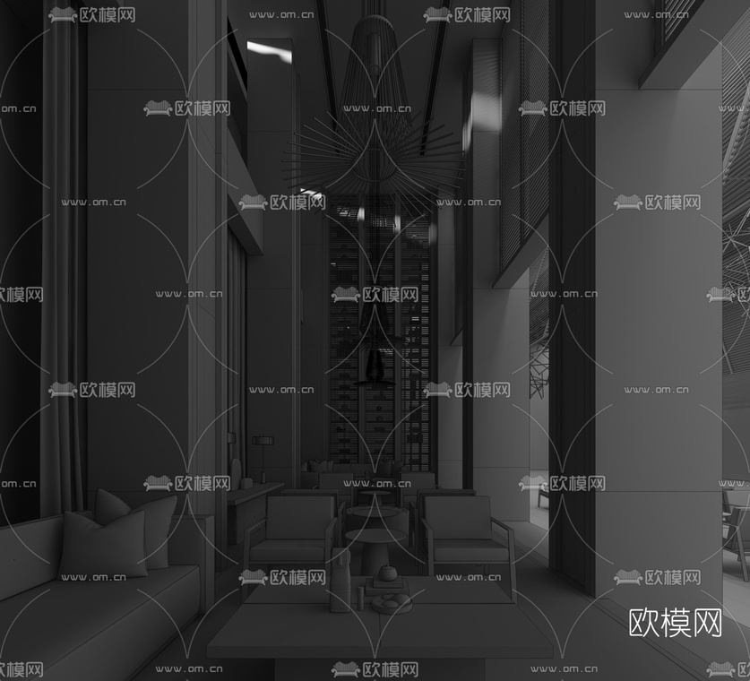 风合睦晨设计 济南金科博翠山销售中心3d模型-免费3dmax模型库-欧模网