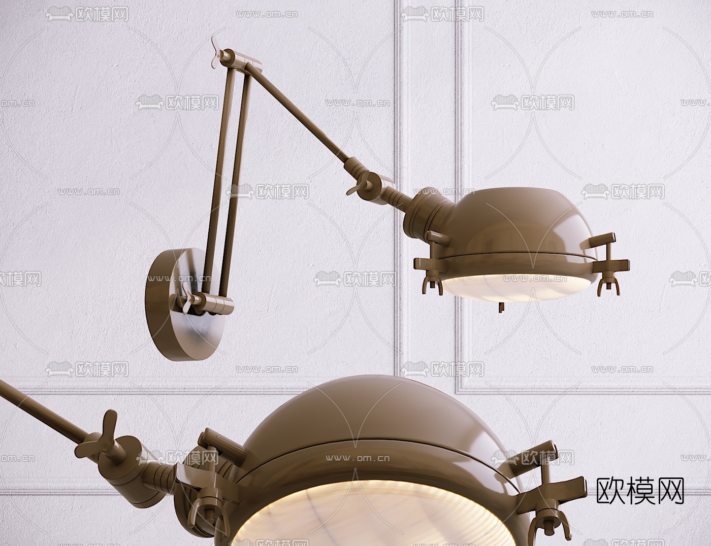 工业风金属壁灯3d模型下载