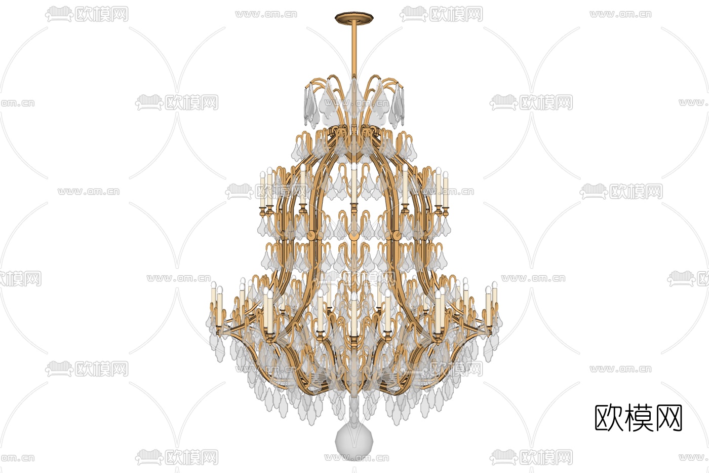 欧式水晶吊灯免费su模型下载