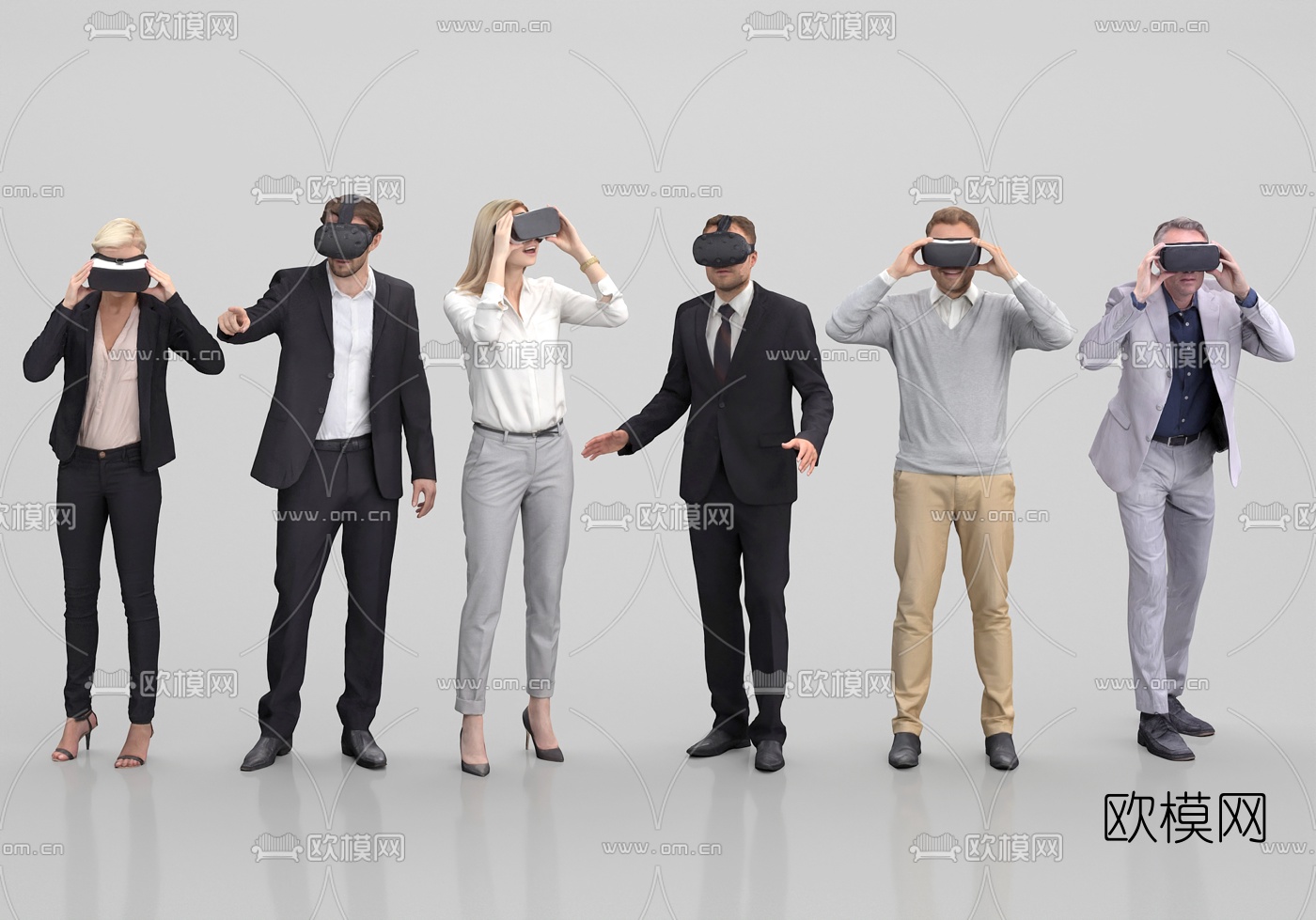 欧式戴vr眼镜人物3d模型下载