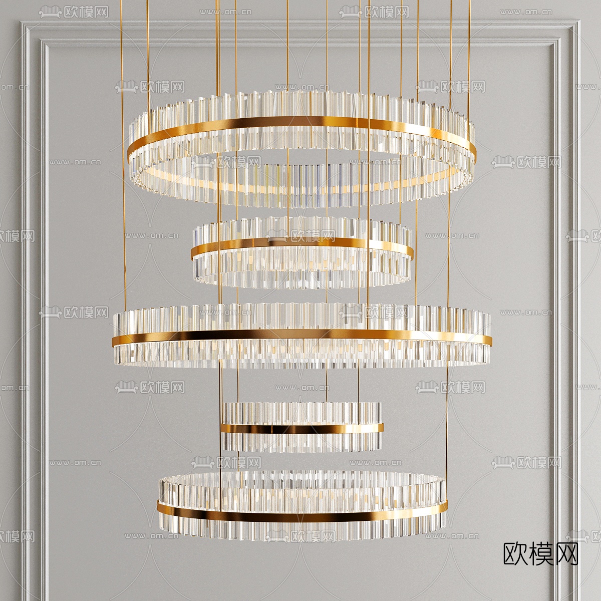 Baroncelli现代艺术水晶吊灯3d模型下载