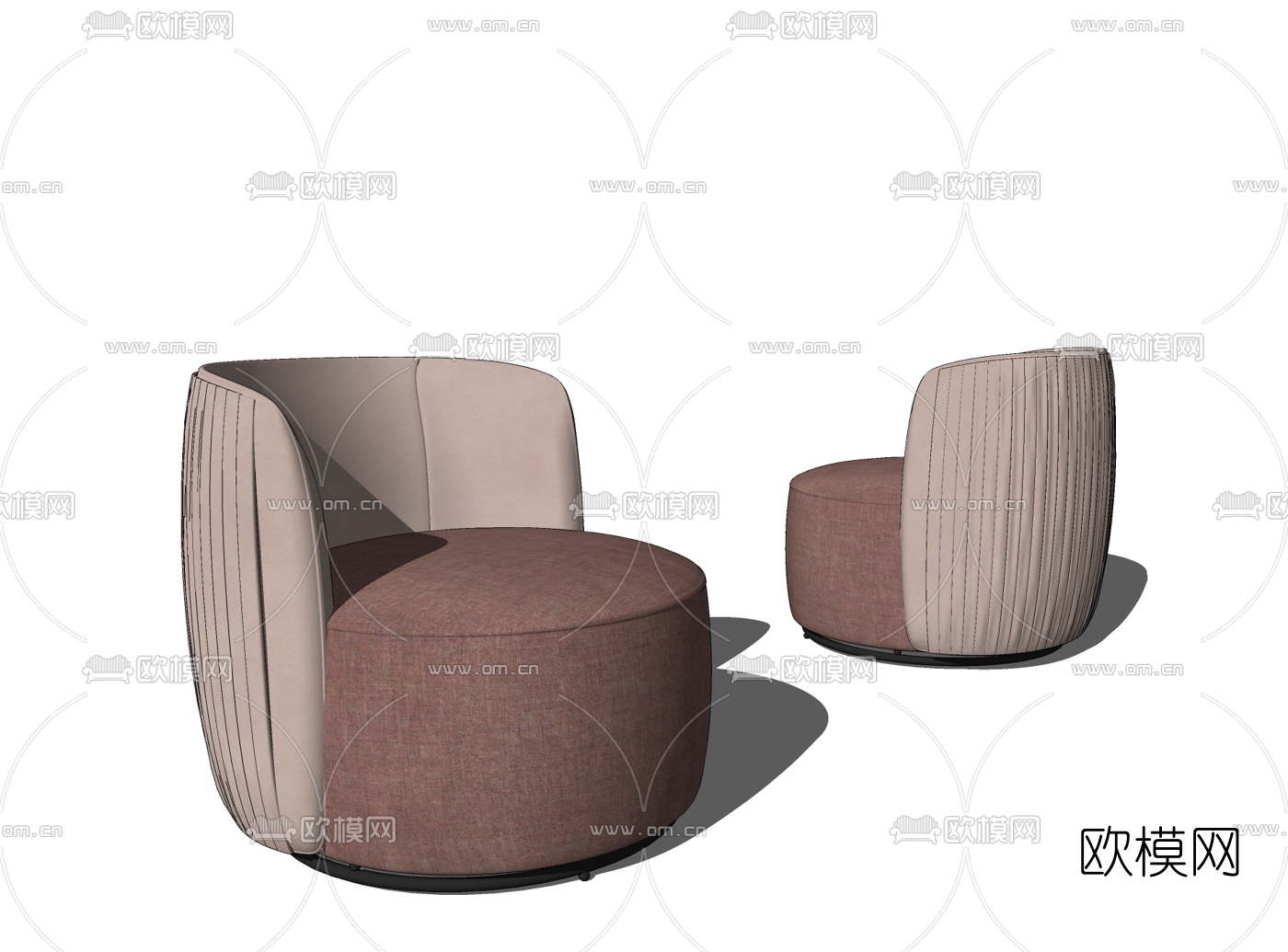 现代布艺休闲沙发su模型下载