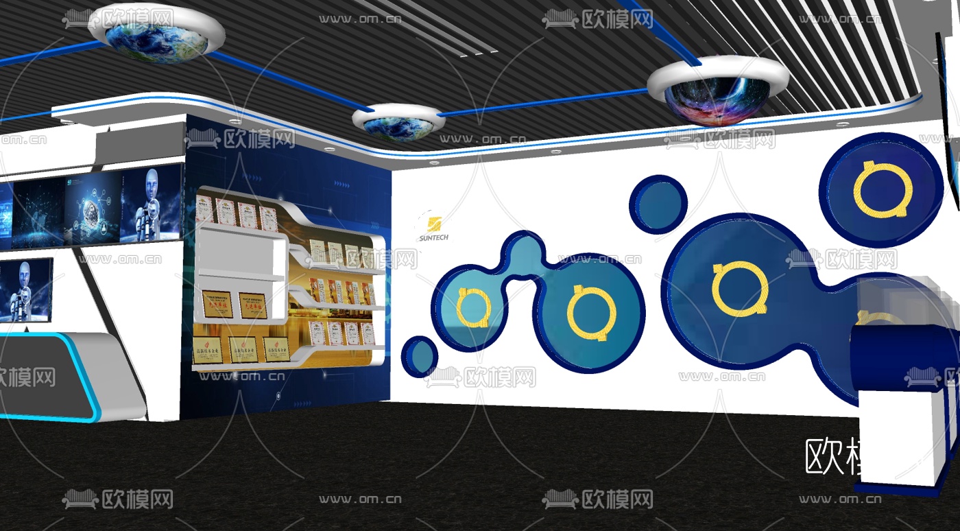现代科技展数字展厅su模型下载（渲染图1）