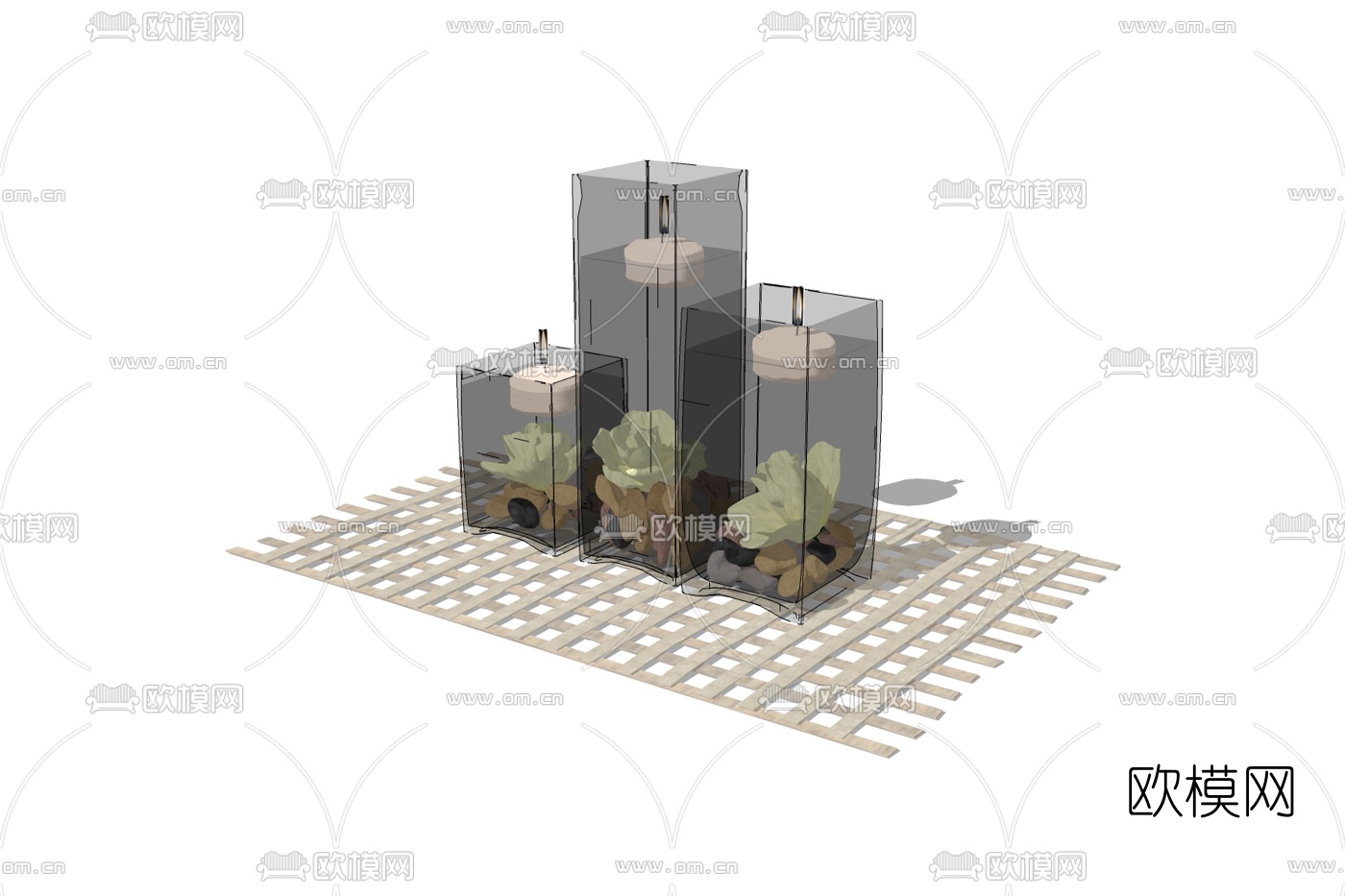 现代烛台灯免费su模型