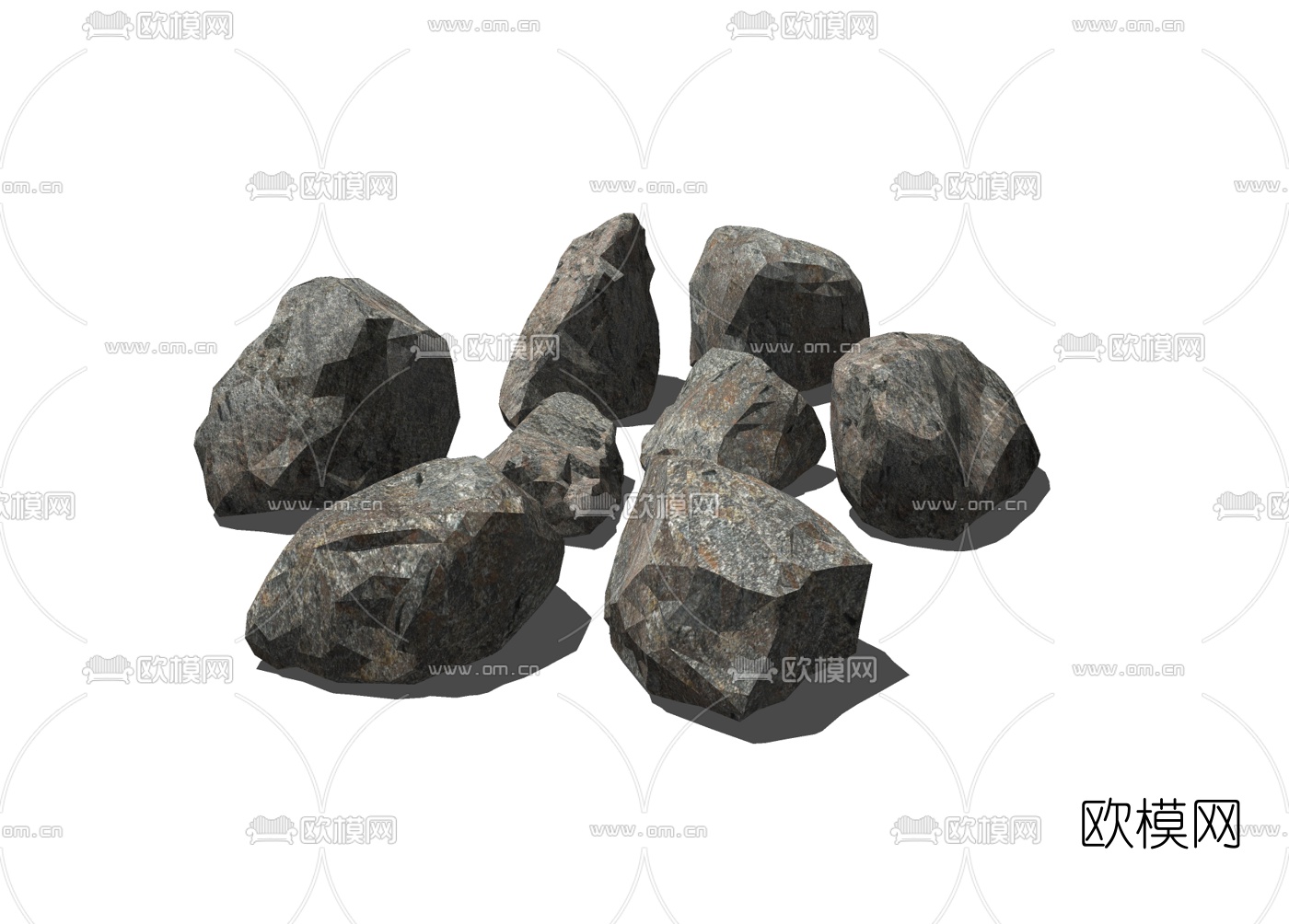 自然风石头免费su模型下载