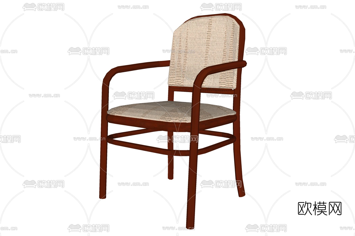 现代实木单椅免费su模型下载