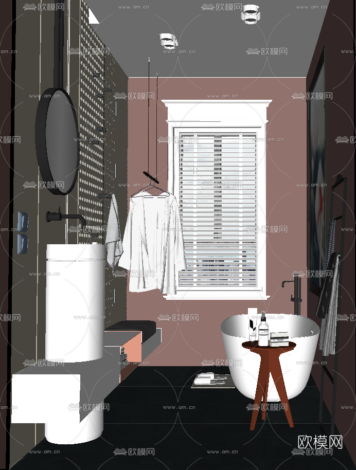 北欧卫生间浴室su模型下载