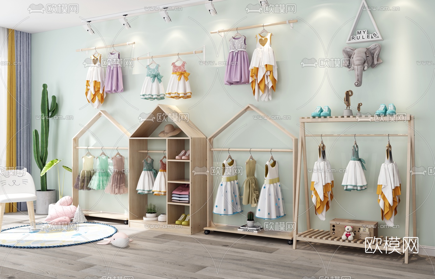 北欧儿童服装店3d模型