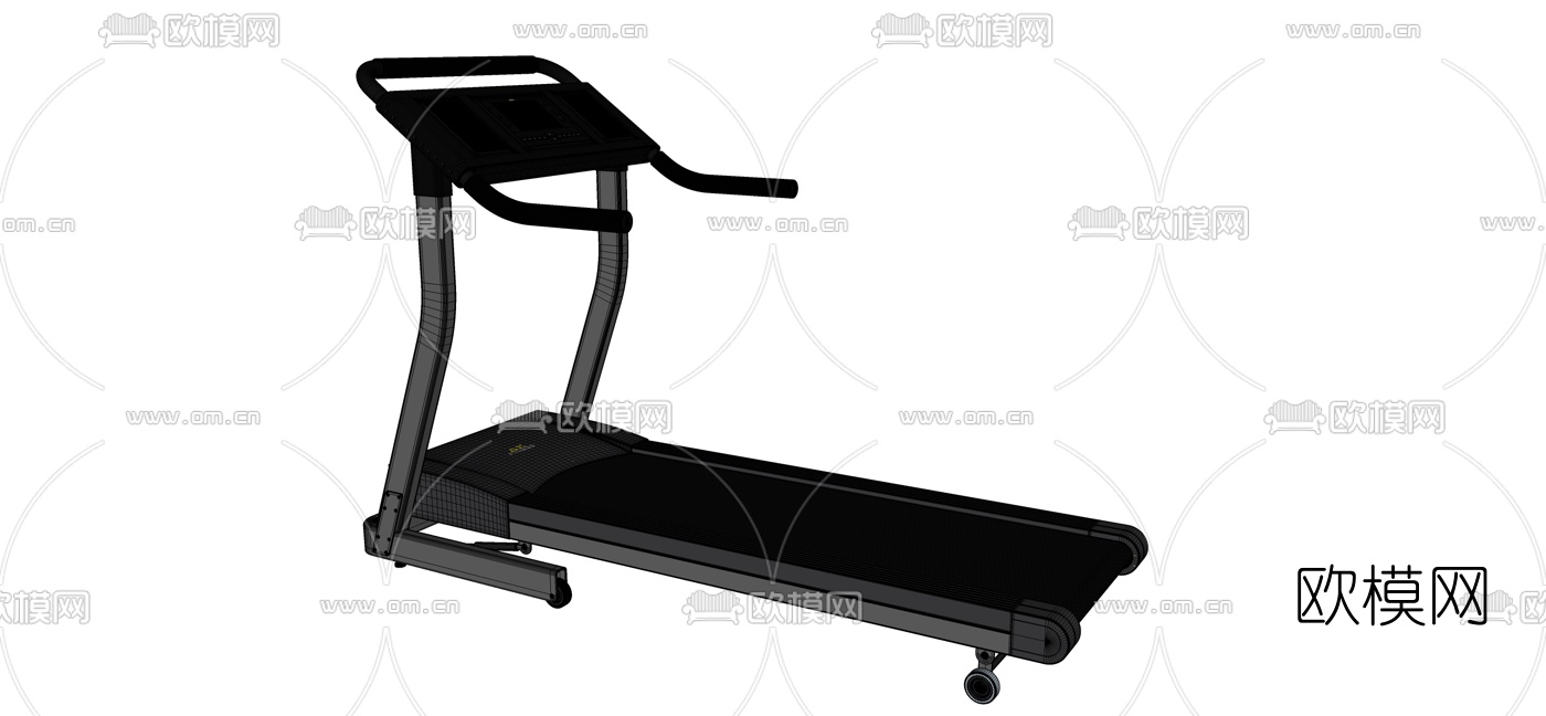 现代健身跑步机su模型下载（渲染图2）