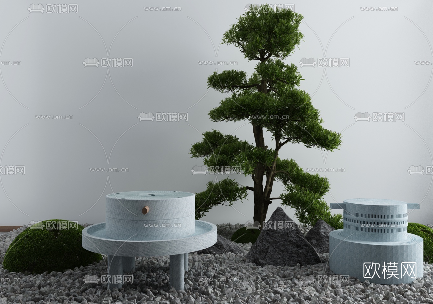 新中式园林景观小品3d模型