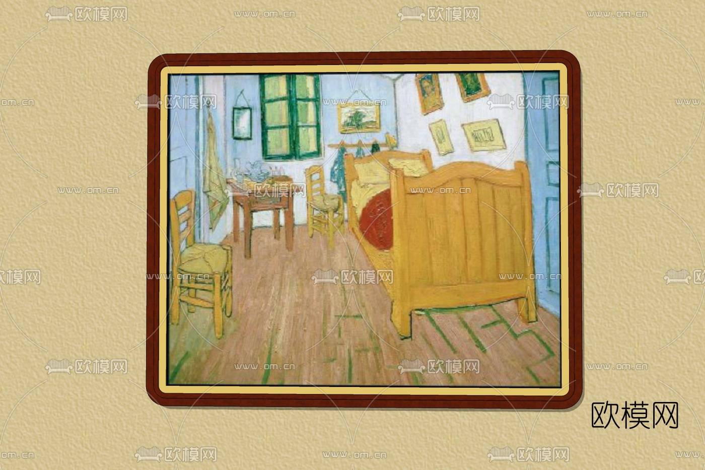 欧式卧室挂画免费su模型下载