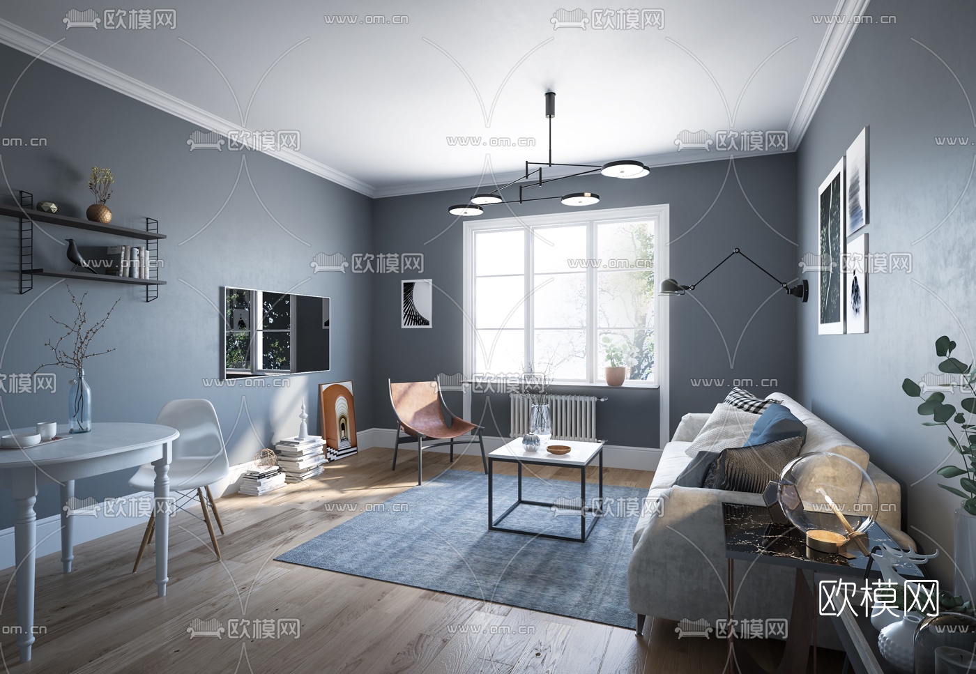 北欧公寓客厅餐厅3d模型