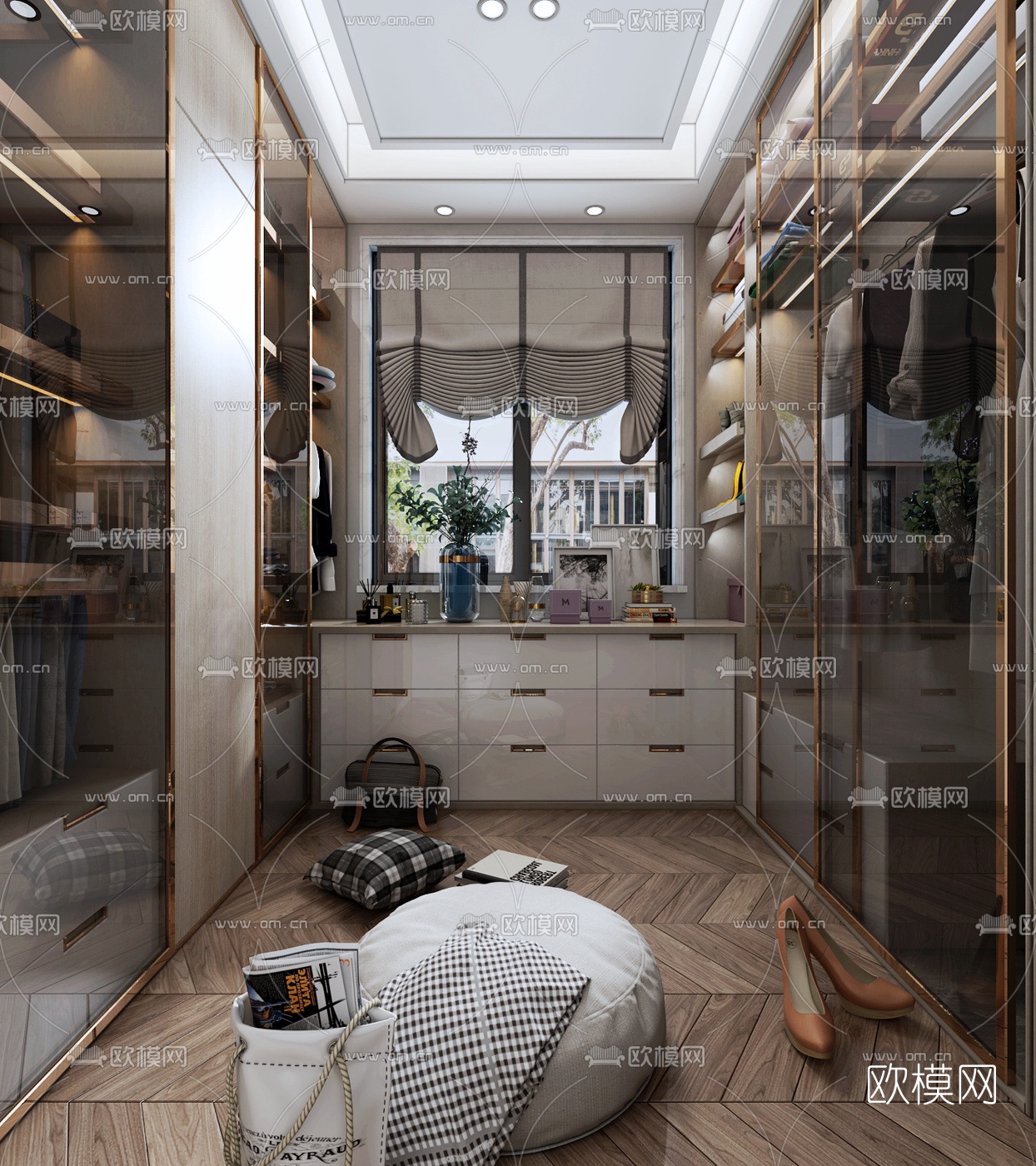 现代衣帽间3d模型