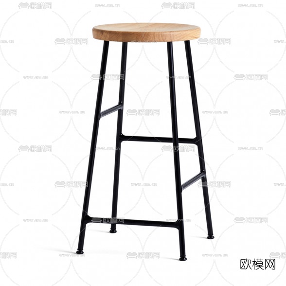 现代实木吧台椅3d模型