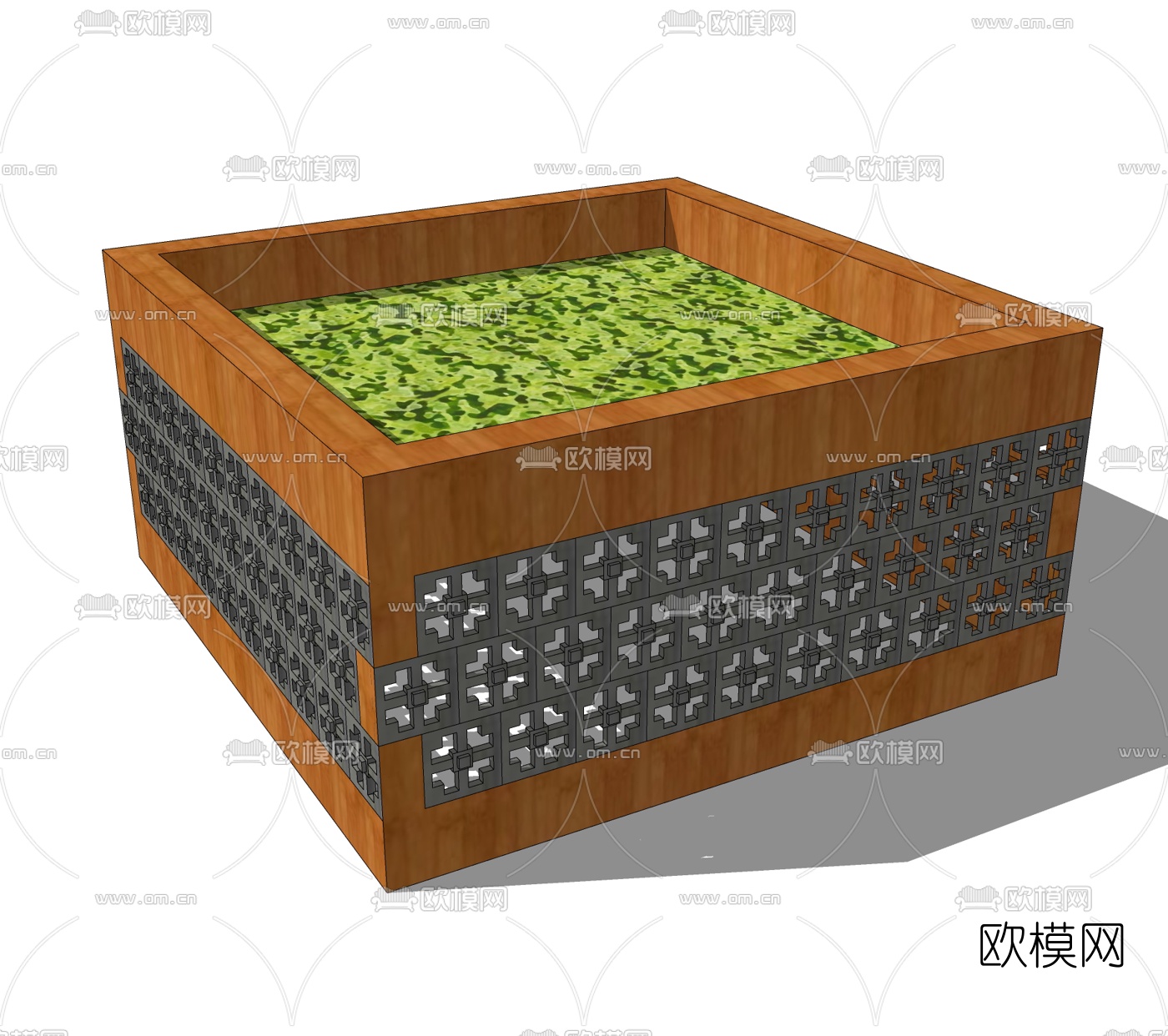 现代花箱免费su模型下载