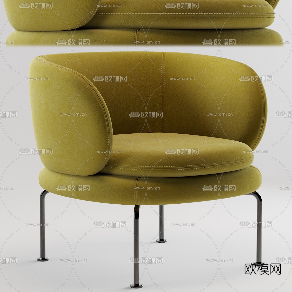 现代布艺休闲椅3d模型