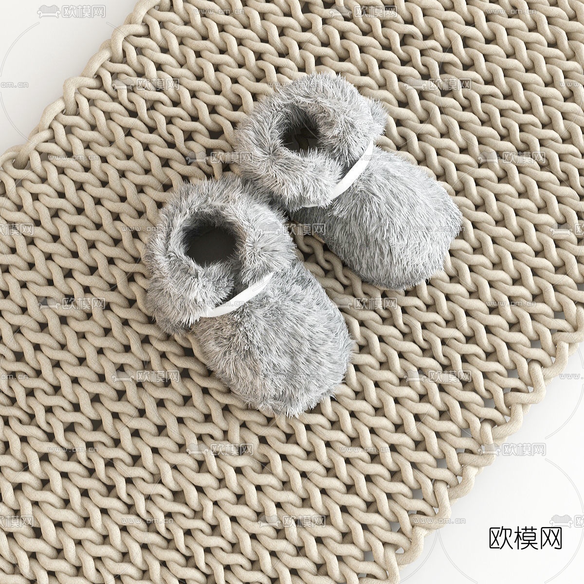 现代针织地毯3d模型下载（渲染图2）