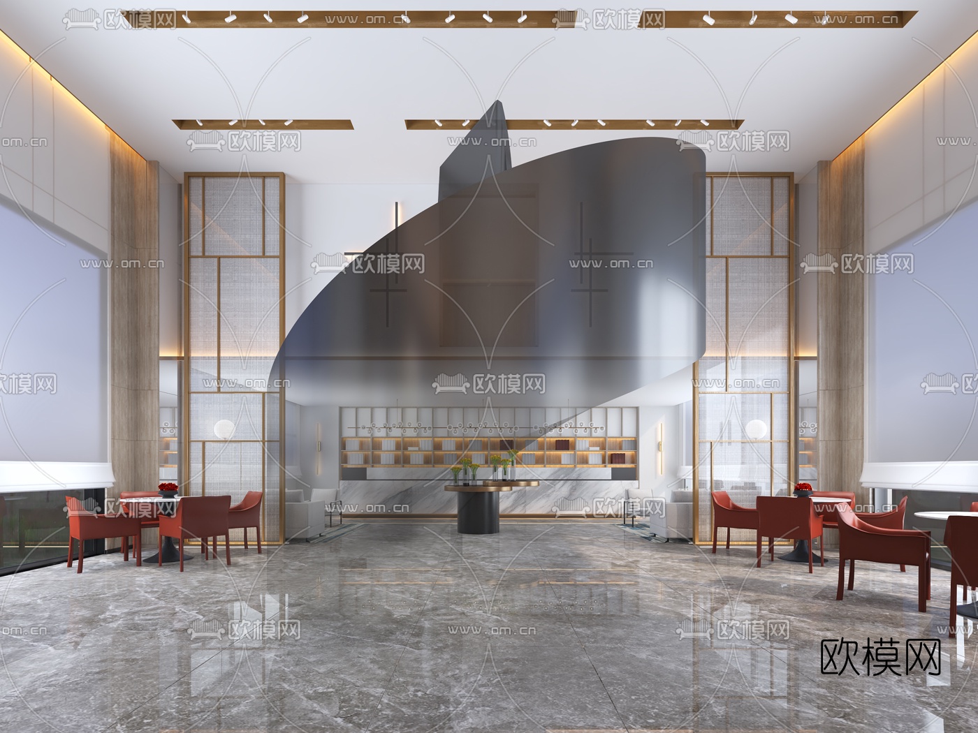 现代轻奢售楼处3d模型下载（渲染图5）