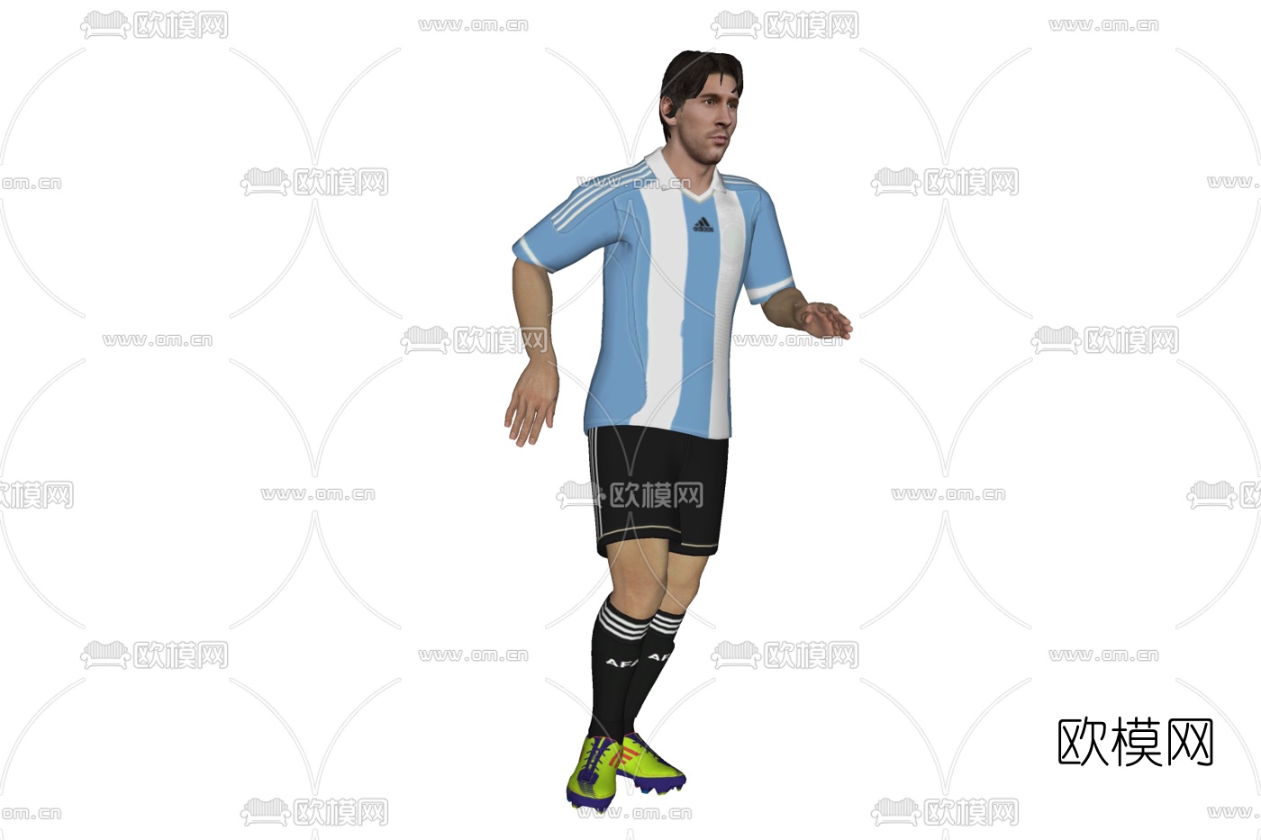 现代足球运动员免费su模型下载