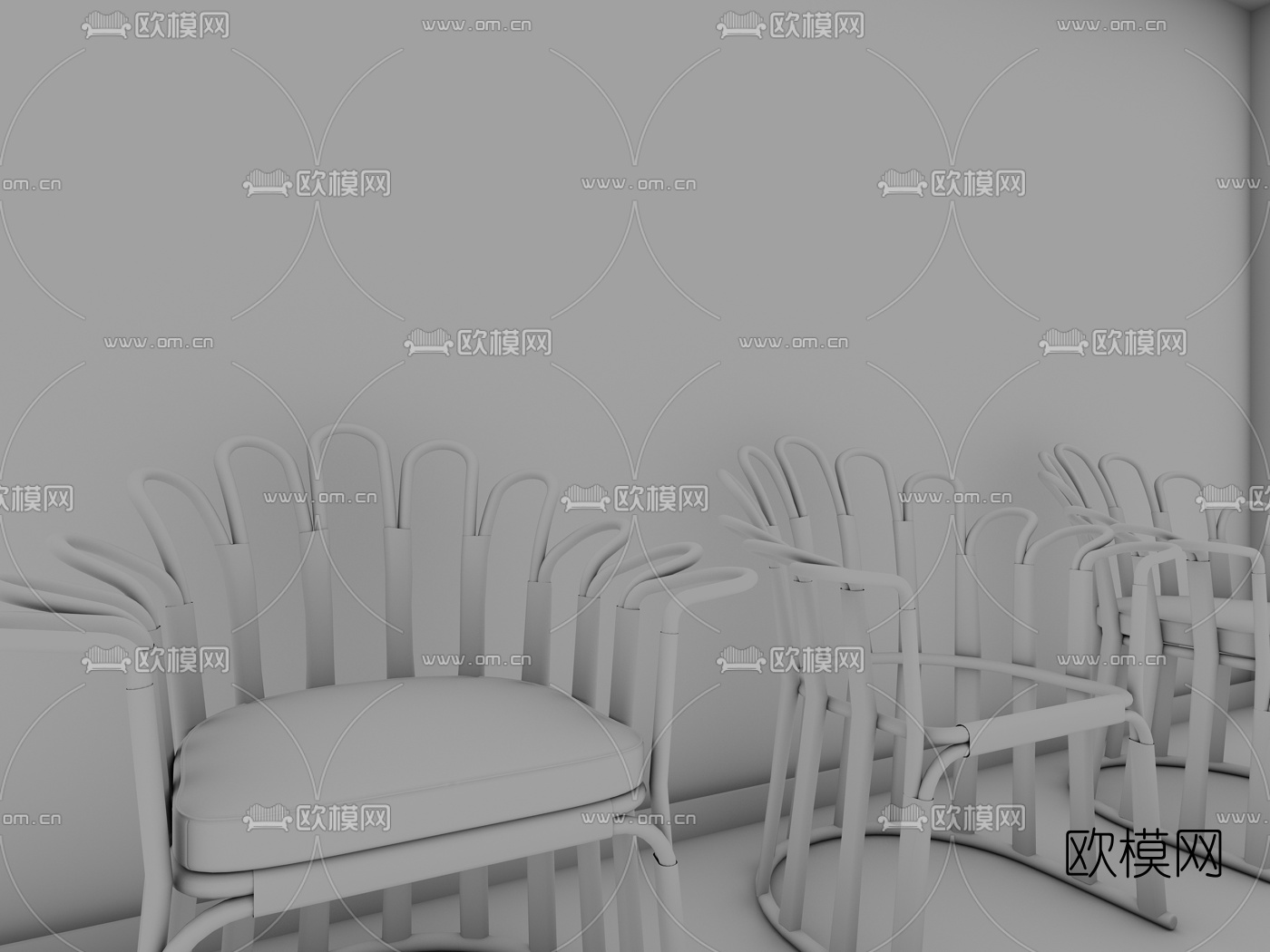 现代个性编织休闲椅3d模型下载（渲染图3）