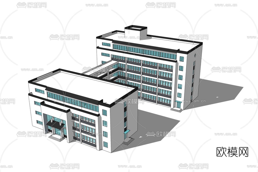 现代办公楼免费su模型下载_ID10332928_sketchup模型下载-欧模网