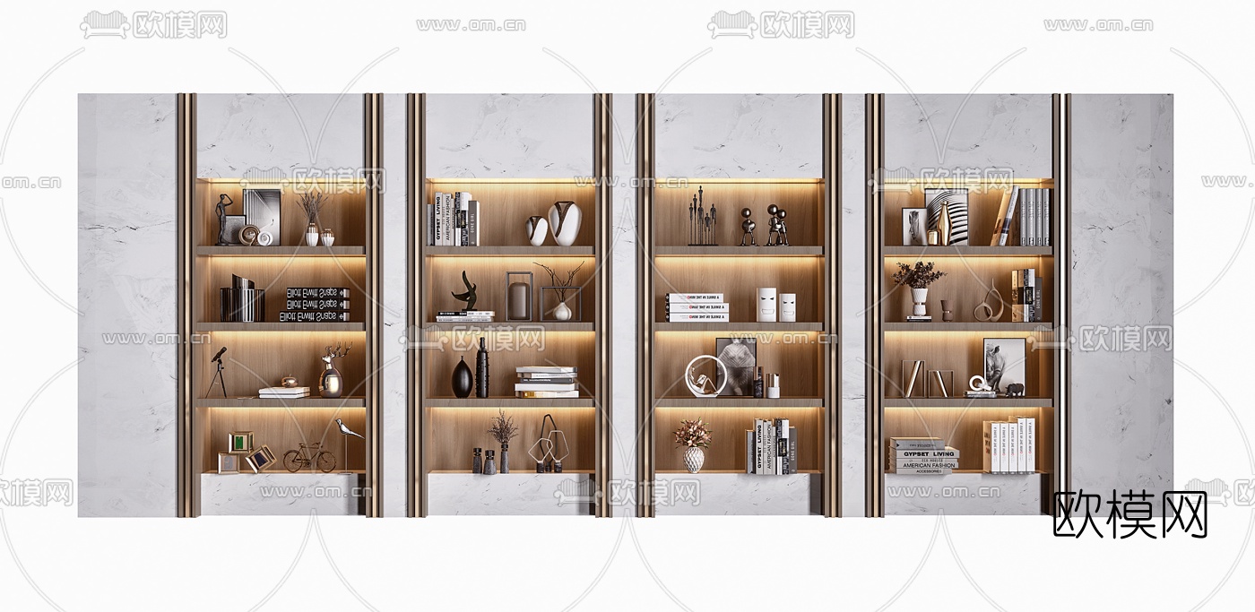 北欧实木装饰柜3d模型下载