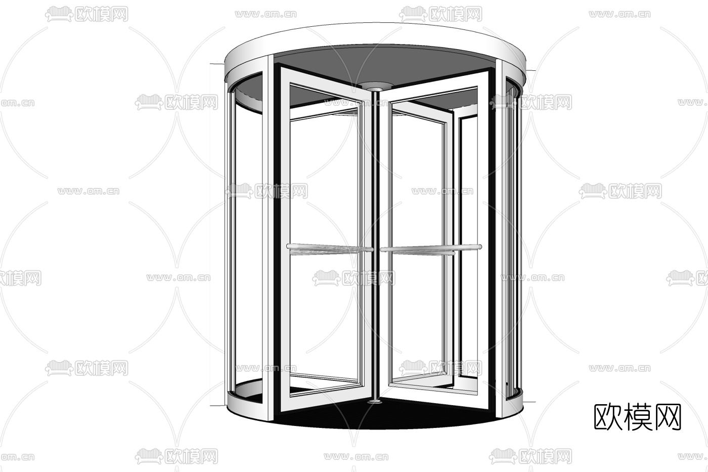 现代旋转门免费su模型下载