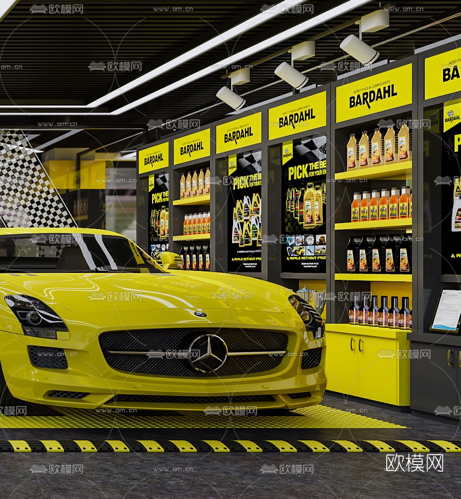 现代汽车美容店3d模型