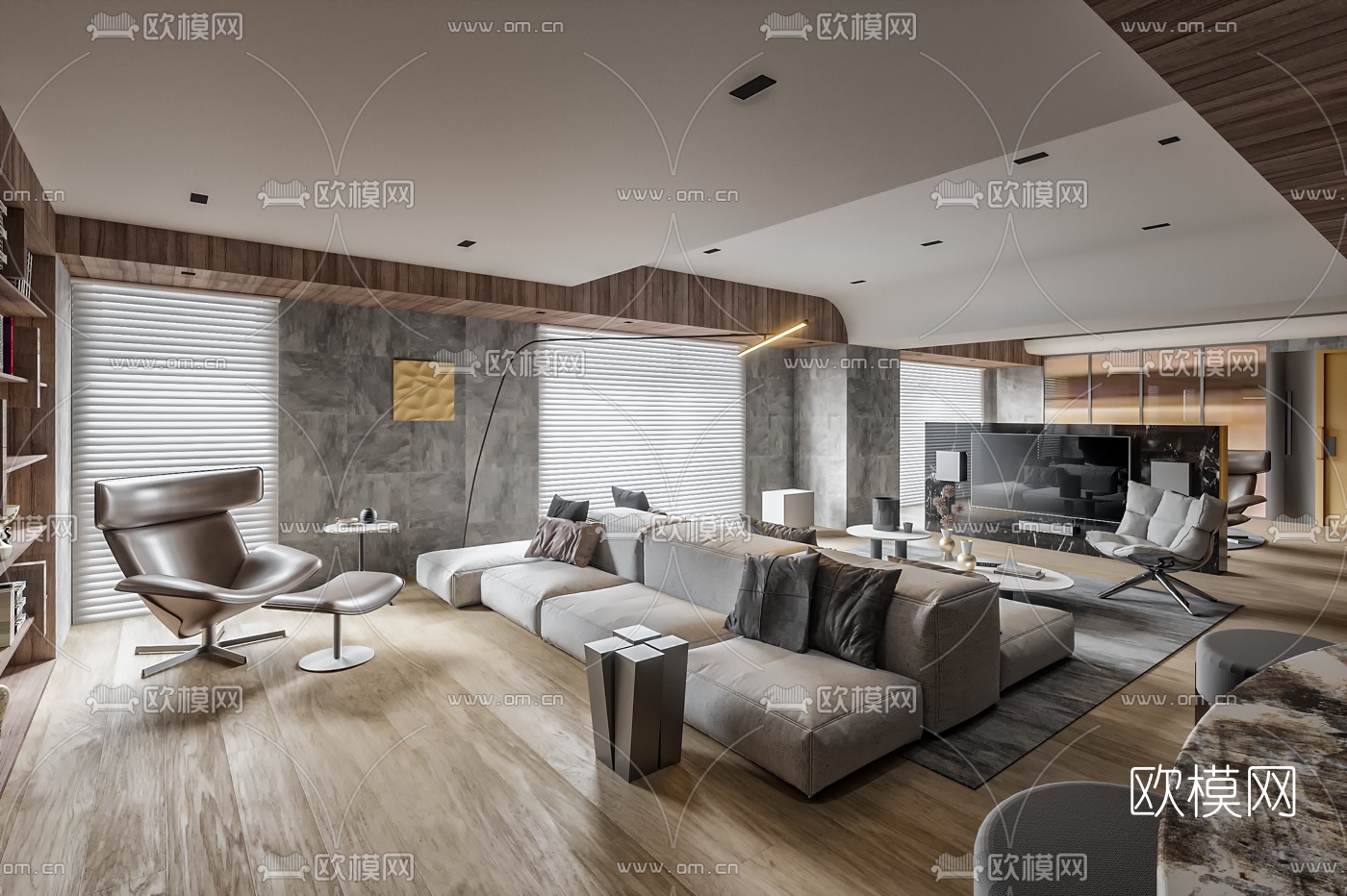 近境设计 现代台式客厅3d模型