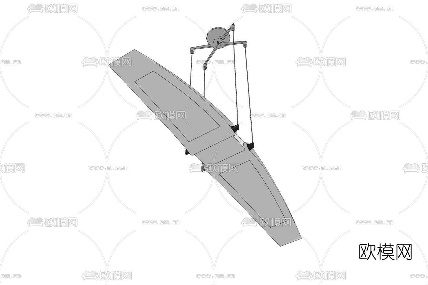 现代条形办公灯免费su模型下载