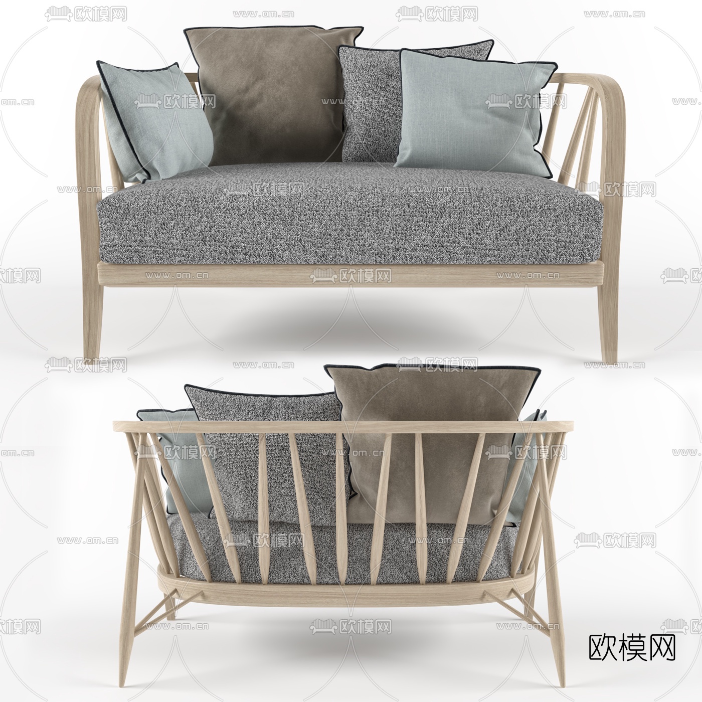 现代简约双人沙发免费3d模型