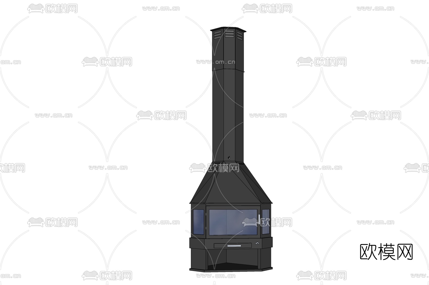 现代壁炉免费su模型下载
