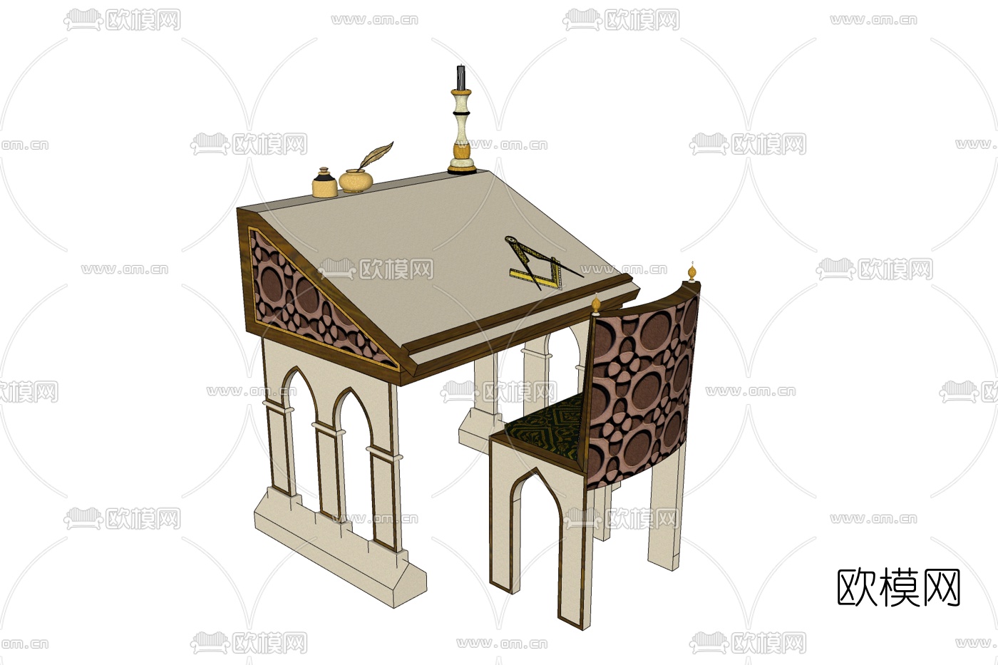 欧式小钢琴免费su模型下载