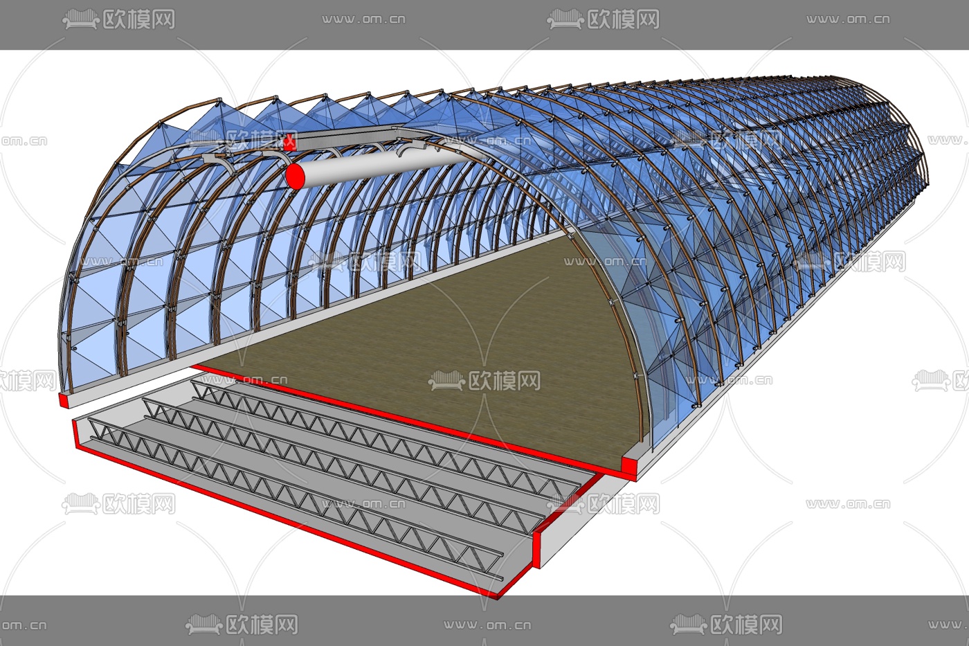 现代地铁站入口免费su模型