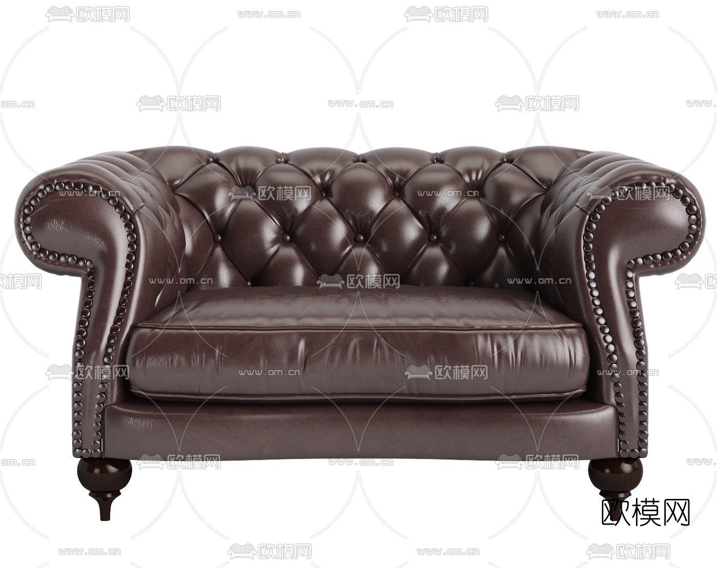 BAXTER 简欧皮革单人沙发3d模型下载（渲染图1）