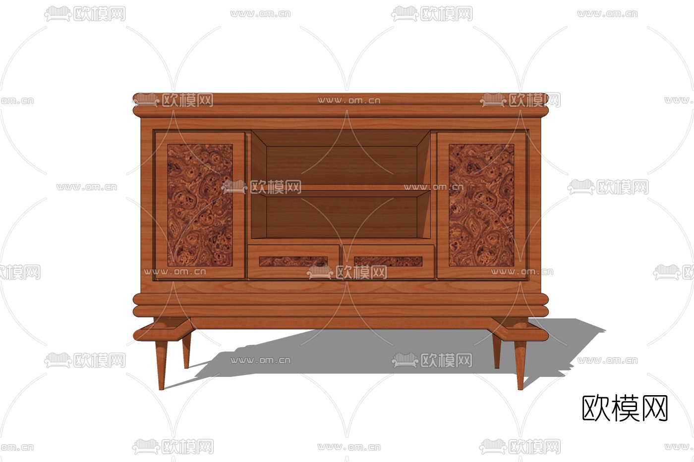 欧式实木边柜免费su模型下载