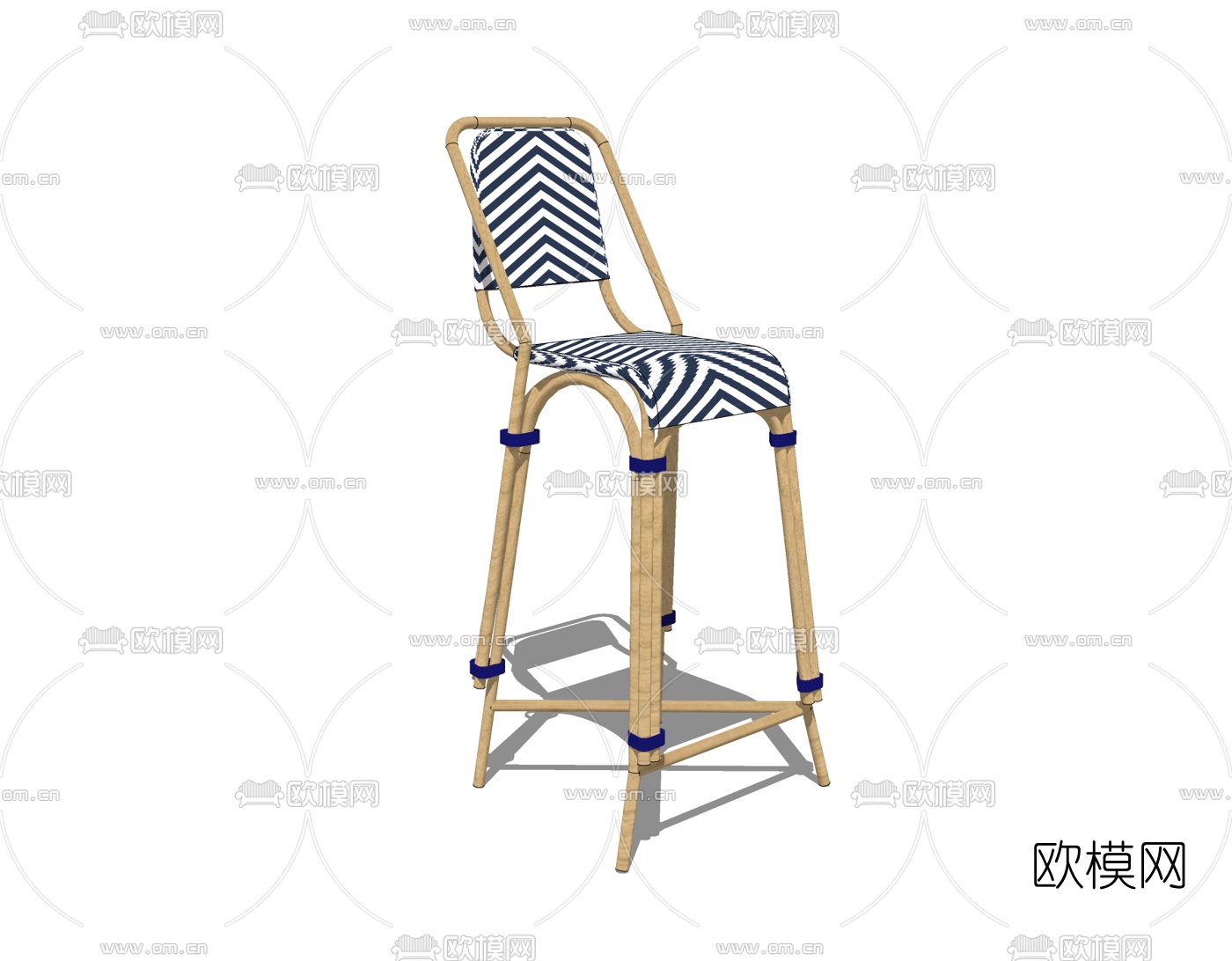 现代吧台椅免费su模型下载