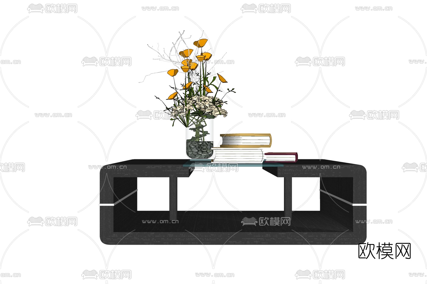 现代茶几免费su模型下载