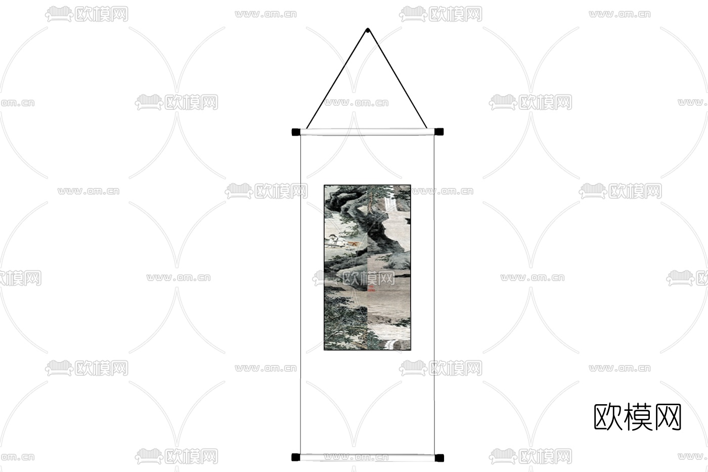 中式装饰挂画免费su模型下载