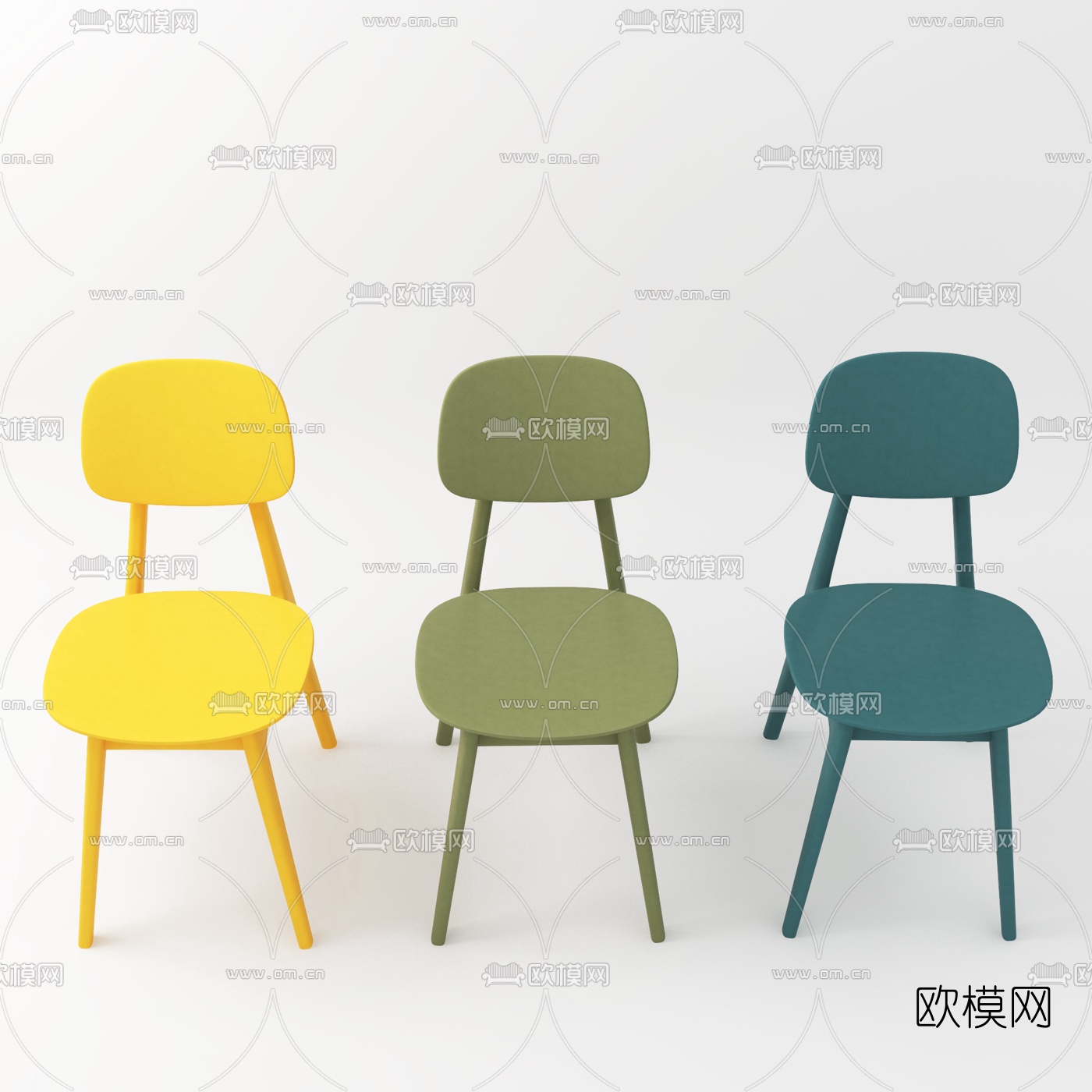 北欧原木儿童椅3d模型下载（渲染图3）