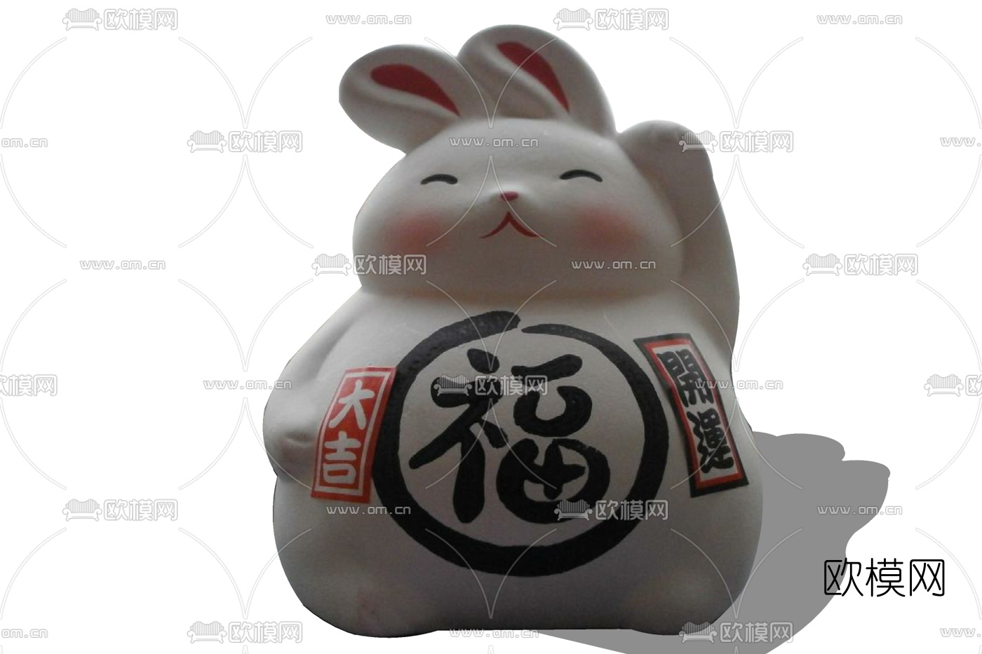 现代陶瓷兔子摆件免费su模型下载