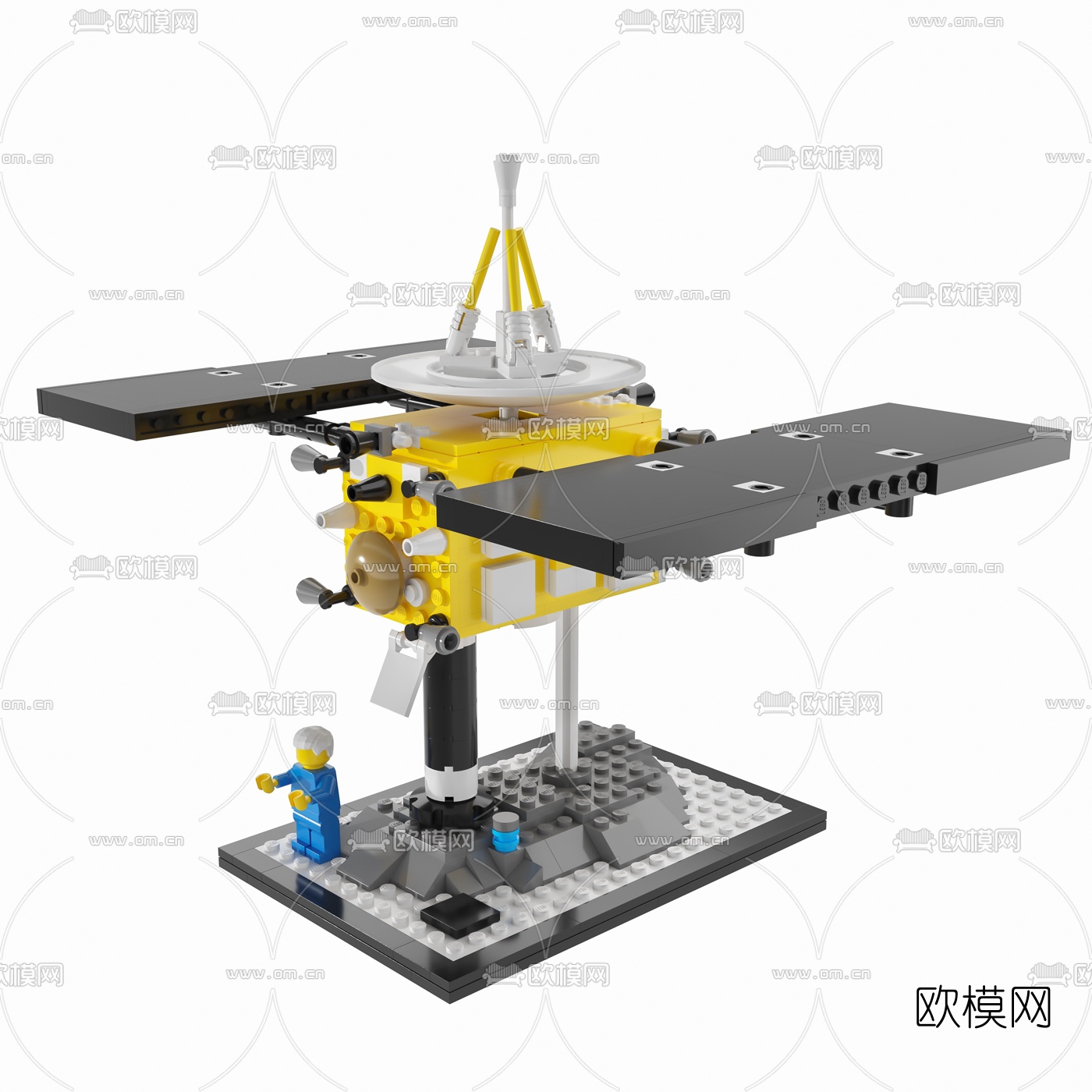 现代乐高航天火箭玩具3d模型